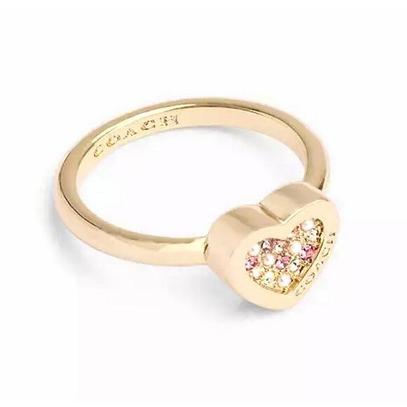 COACH GOLD JEWELRY SET: NECKLACE, BRACELET, RING, & EARRINGS - NEW! GREAT GIFT! - Picture 4 of 5